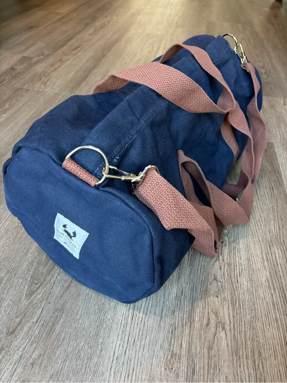Blue Claw Co. Canvas Navy Duffel Bag with Tote and Shoulder Strap
